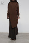 Marc le bihan long net eye skirt 2752 Terre